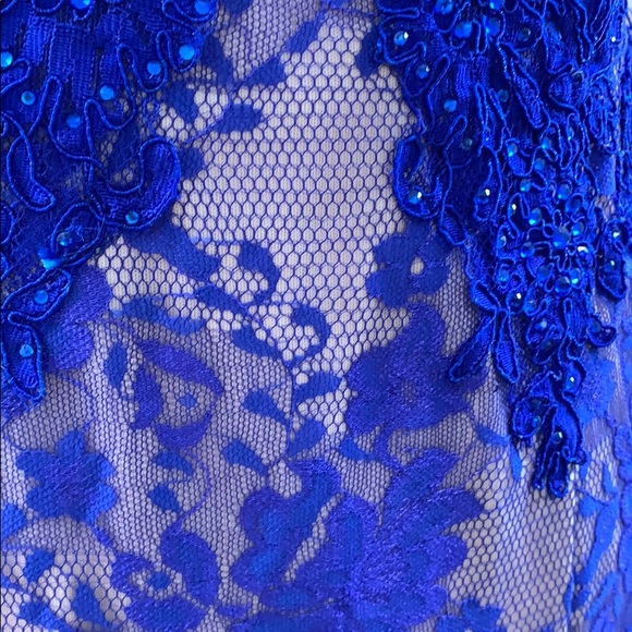 Jovani sz 8 prom gown royal blue with train - Picture 3 of 8